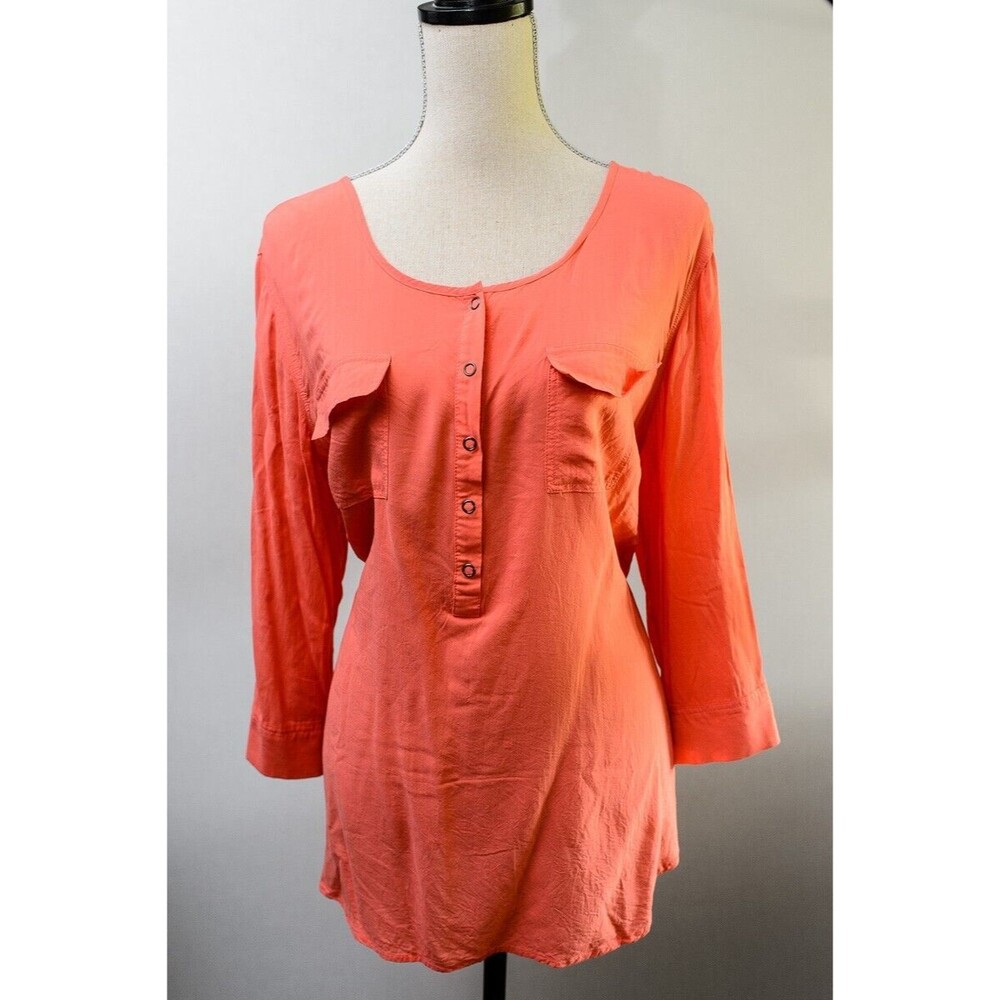 Torrid Top 2 18-20 Challis Pocket Pullover Blouse Porcelain Rose